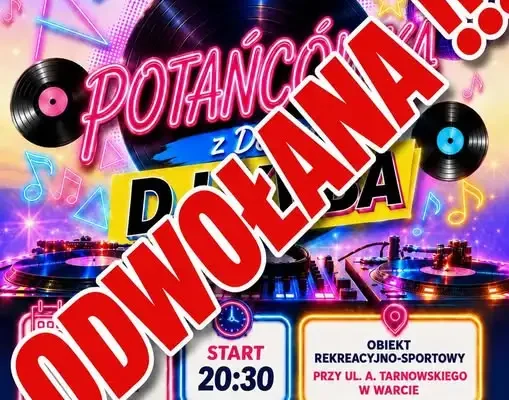 Potańcówka w Warcie odwołana z powodu trudnych warunków pogodowych
