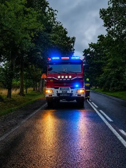 Konar na jezdni w Rembowie – interwencja OSP Brzeźnio