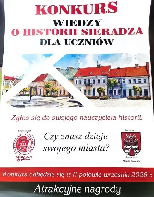 Konkurs Wiedzy o Historii Sieradza 2026 – sprawdź swoją wiedzę o mieście