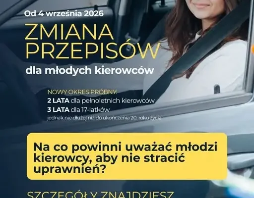Okres próbny dla młodych kierowców. Od 4 września 2026 nowe obowiązki i surowe konsekwencje