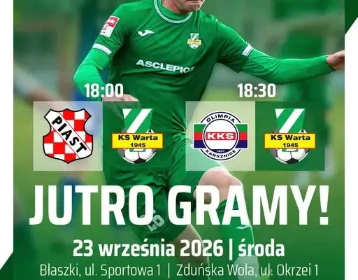 Pucharowa środa: Warta Sieradz zagra w Błaszkach, rezerwy w Zduńskiej Woli