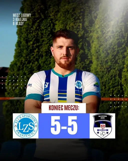 LZS Brąszewice zremisował 5:5 z KS Inter Sieradz Woźniki w emocjonującym meczu