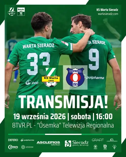 Transmisja meczu Warty Sieradz z Olimpią Zambrów na YouTube