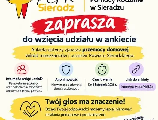 Powiat Sieradzki bada skalę przemocy domowej – trwa anonimowa ankieta dla mieszkańców i uczniów