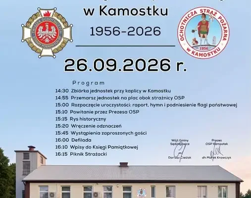 70-lecie OSP Kamostek – jubileuszowa zbiórka i piknik strażacki